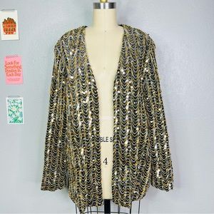 Teddy of Californian gold and silver sequin jacket size 1X